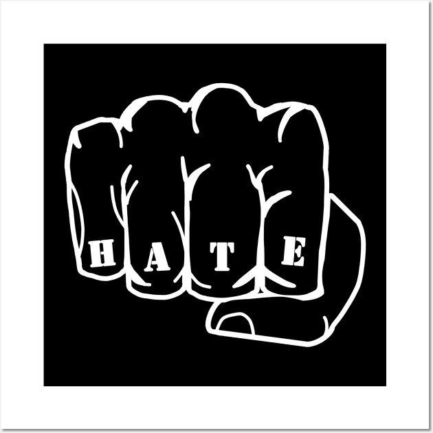 hate fist Wall Art by Mamon